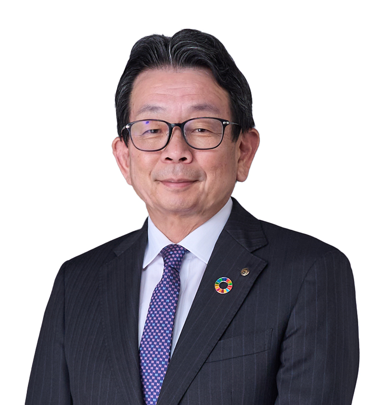 四国銀行頭取のポートレート（胸上）